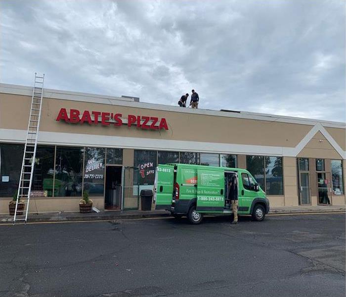 fire damage at a pizza restaurant